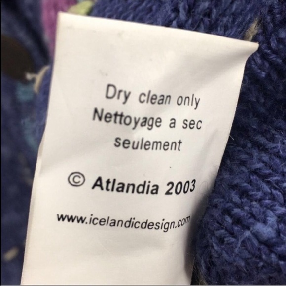 Icelandic DESIGNS Vintage Periwinkle Blue Atlandia Cardigan Sweater Medium - Picture 9 of 10